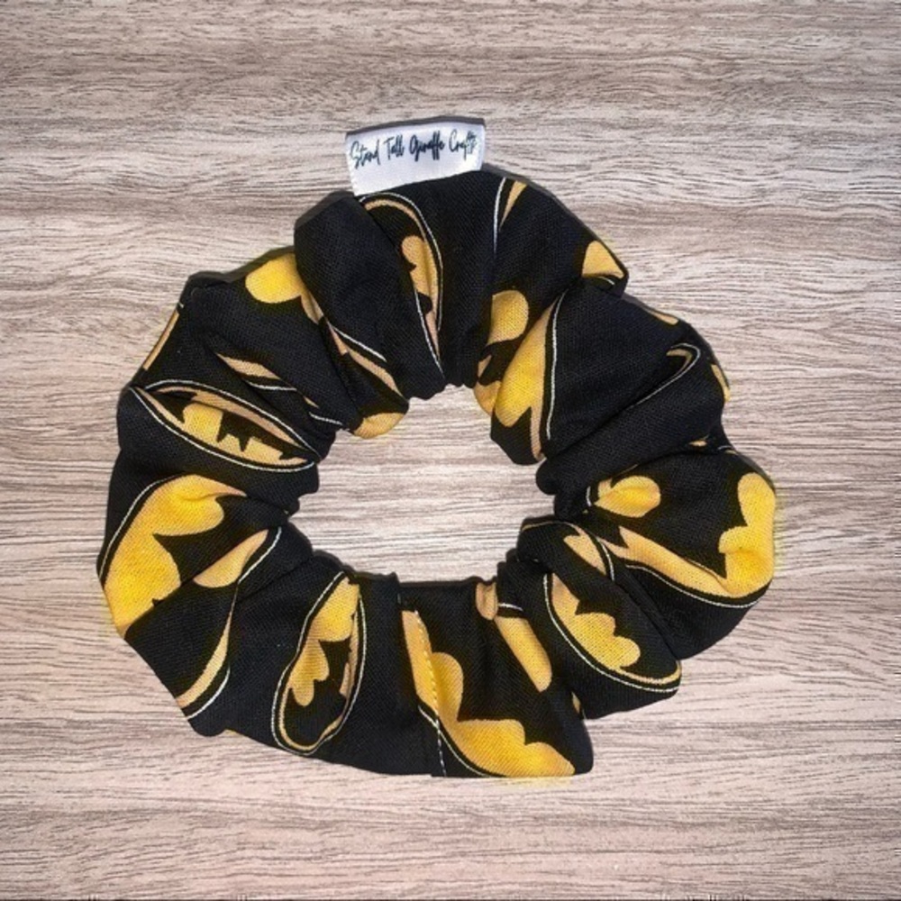 $7ea or 3/$15 Batman black hair scrunchie handmade new